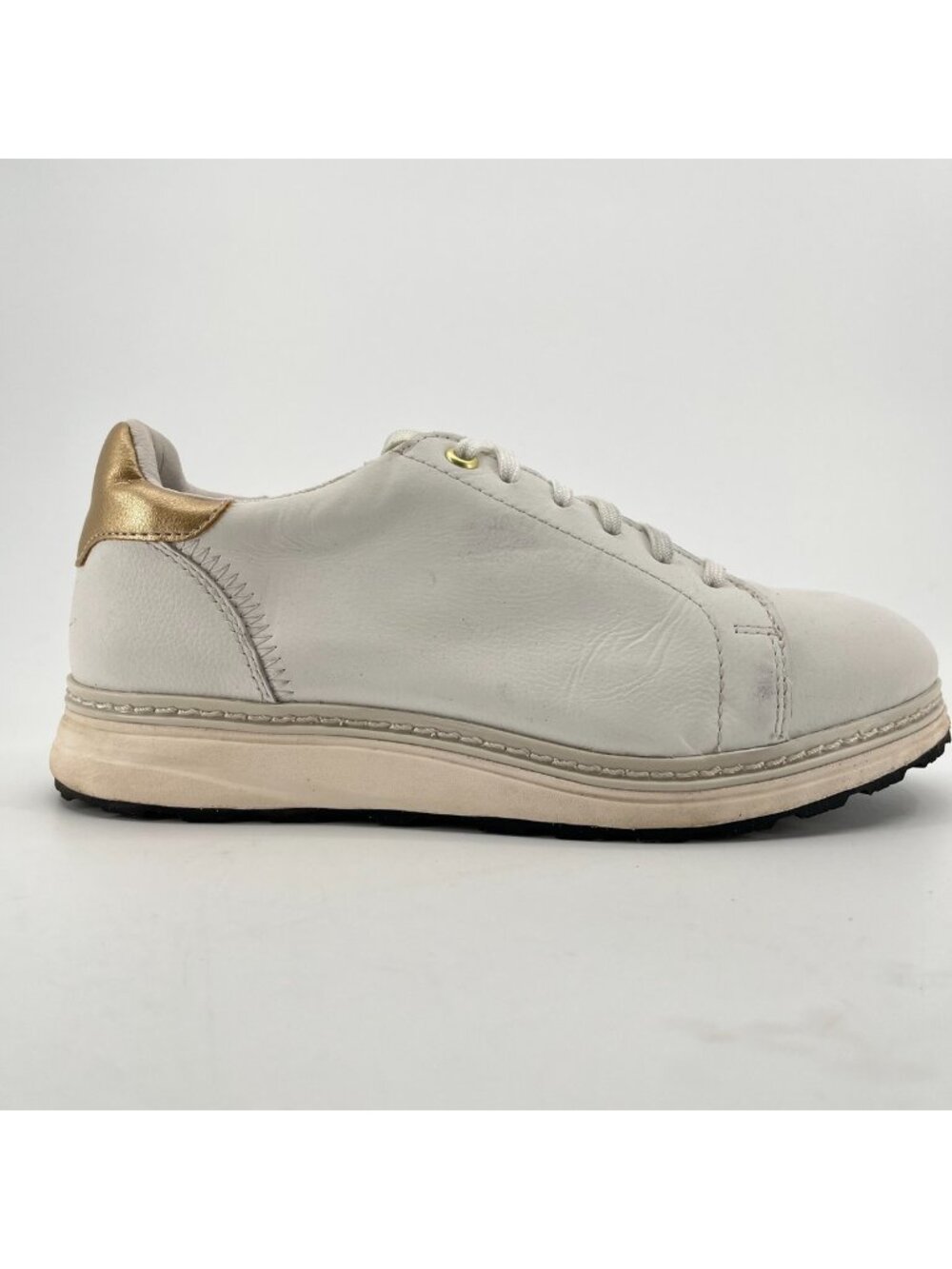 Xena Rogue SR Womens Size 6.5 White Gold Leather Steel Toe Safety Work Shoes